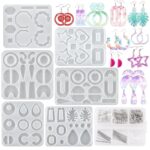 Silicone mold set for earrings, various shapes and sizes.  Crafting supplies.