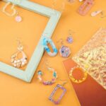 Assorted resin earrings, various shapes & colors.