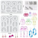 Silicone mold for earrings, various shapes, dimensions, colorful earring designs.