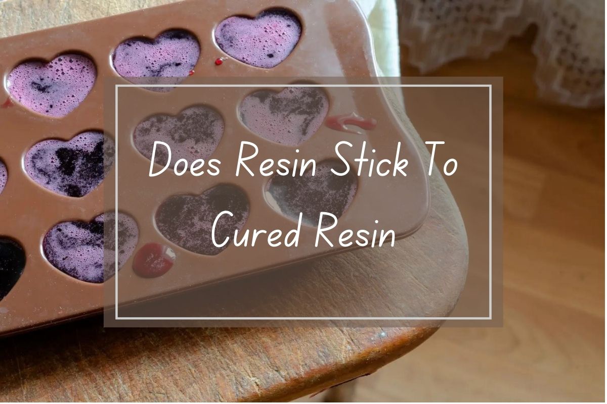 Heart-shaped resin molds filled with purple liquid, question about resin sticking to cured resin.