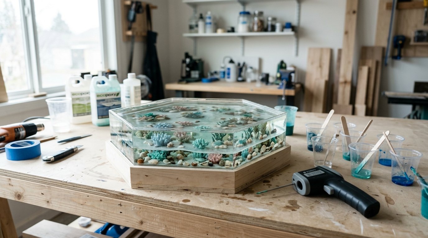 How to Make an Underwater Diorama Hexagon Resin Table Step by Step - Image 2